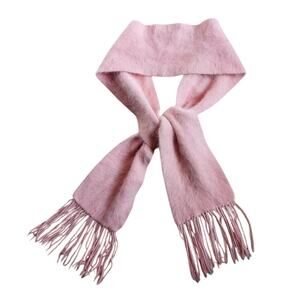 Angora Rabbit Blend Fluffy, Cozy, Warm, Soft Pastel Pink Neck Scarf 65 Inches